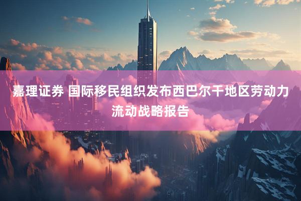 嘉理证券 国际移民组织发布西巴尔干地区劳动力流动战略报告